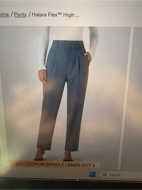 HALARA High-Rise Tailored Trousers in Charcoal Gray